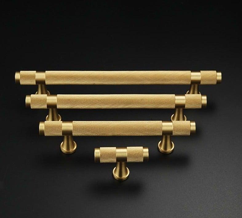 Golden Brass Knurled Textured Simple Kitchen Cabinet handle And Handles Drawer Pulls Bedroom Door Knobs  Cupboard Bathroom Door Handles Brushed Brass Pulls For Cabinets Stevvex