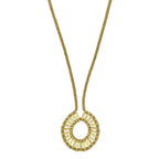 Golden Halo Necklace Handmade Metal Bead Cotton Thread Boho Indian Pendant BandsCo Straps