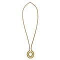 Golden Halo Necklace Handmade Metal Bead Cotton Thread Boho Indian Pendant BandsCo Straps