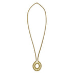 Golden Halo Necklace Handmade Metal Bead Cotton Thread Boho Indian Pendant BandsCo Straps