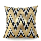 Golden Love Leaves Bronzing Cushion Decorative Pillow Black And Gold Pillow Cover Home Pillowcases Velvet Home Decor Sofa Pillows Cover 45x45CM