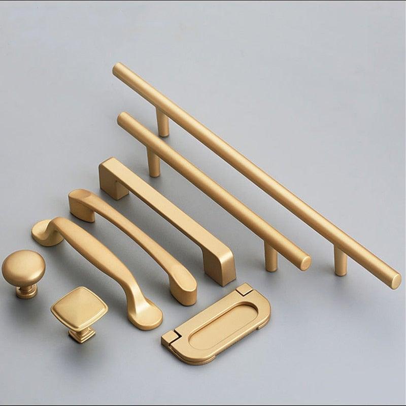 Golden Simple Fashion Aluminum Alloy Furniture Handles Bookcase Handles Wine Cabinet Handles Door Knob Handles For Cabinet Cabinet Knobs Cupboard Drawers Cabinet Dresser Bookcase Wardrobe 2.2CM Stevvex