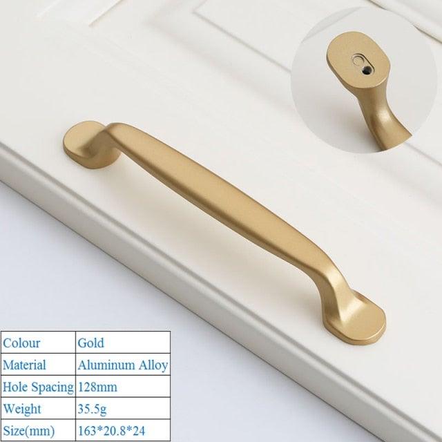 Golden Simple Fashion Aluminum Alloy Furniture Handles Bookcase Handles Wine Cabinet Handles Door Knob Handles For Cabinet Cabinet Knobs Cupboard Drawers Cabinet Dresser Bookcase Wardrobe 2.2CM Stevvex