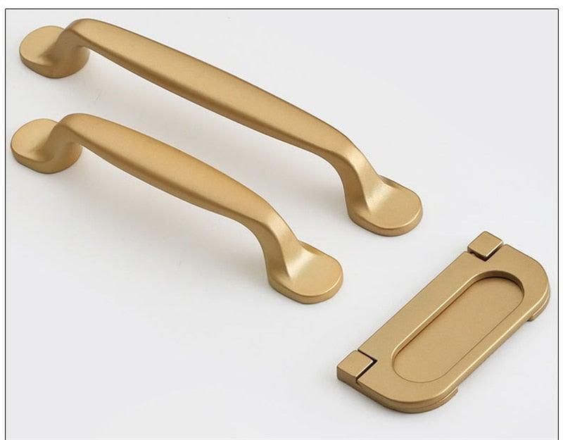 Golden Simple Fashion Aluminum Alloy Furniture Handles Bookcase Handles Wine Cabinet Handles Door Knob Handles For Cabinet Cabinet Knobs Cupboard Drawers Cabinet Dresser Bookcase Wardrobe 2.2CM Stevvex