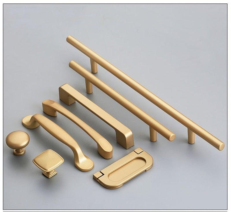 Golden Simple Fashion Aluminum Alloy Furniture Handles Bookcase Handles Wine Cabinet Handles Door Knob Handles For Cabinet Cabinet Knobs Cupboard Drawers Cabinet Dresser Bookcase Wardrobe 2.2CM Stevvex