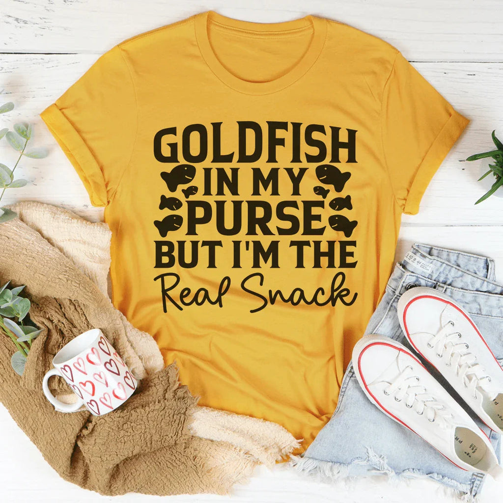Goldfish In My Purse But I'm The Real Snack Tee Peachy Sunday