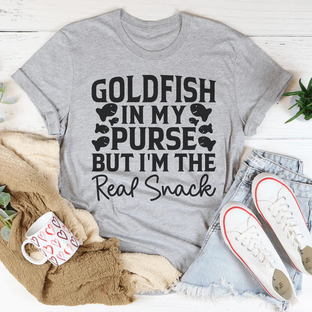 Goldfish In My Purse But I'm The Real Snack Tee Peachy Sunday