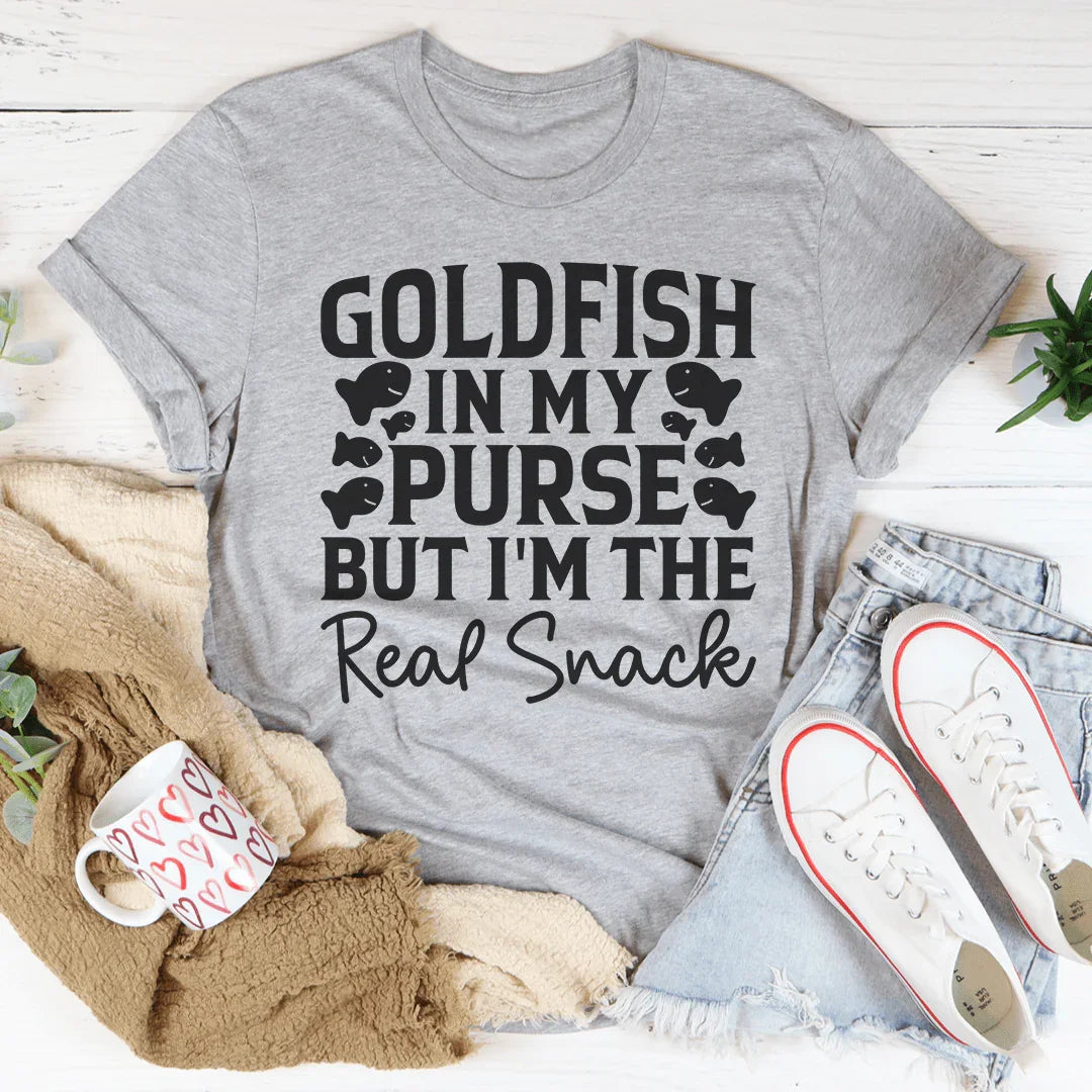 Goldfish In My Purse But I'm The Real Snack Tee Peachy Sunday