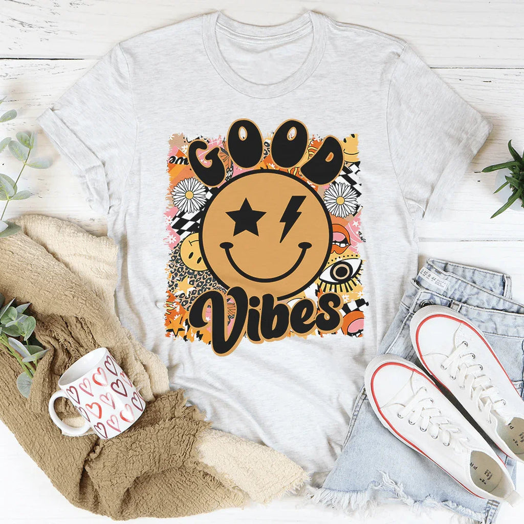 Good Vibes Tee Peachy Sunday