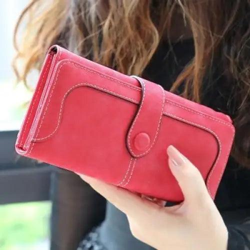 Gorgeous Matte Leather Long Wallet For Women And Lady Purse High Quality Female Wallets Card Holder Clutch Carteras Stevvex