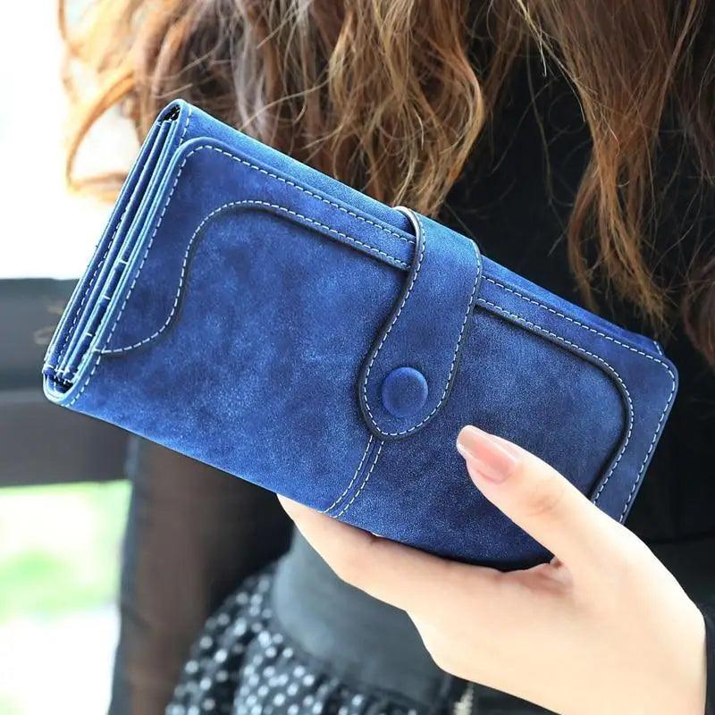 Gorgeous Matte Leather Long Wallet For Women And Lady Purse High Quality Female Wallets Card Holder Clutch Carteras Stevvex