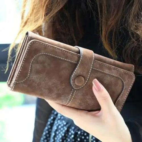 Gorgeous Matte Leather Long Wallet For Women And Lady Purse High Quality Female Wallets Card Holder Clutch Carteras Stevvex