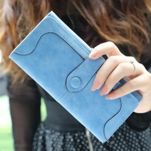 Gorgeous Matte Leather Long Wallet For Women And Lady Purse High Quality Female Wallets Card Holder Clutch Carteras Stevvex