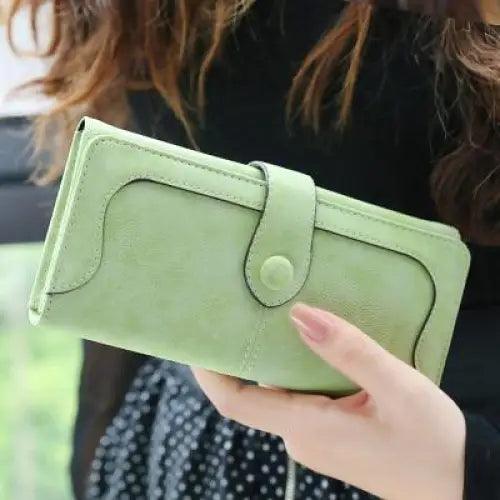 Gorgeous Matte Leather Long Wallet For Women And Lady Purse High Quality Female Wallets Card Holder Clutch Carteras Stevvex