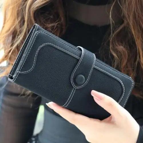 Gorgeous Matte Leather Long Wallet For Women And Lady Purse High Quality Female Wallets Card Holder Clutch Carteras Stevvex