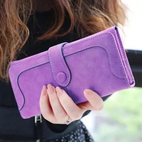Gorgeous Matte Leather Long Wallet For Women And Lady Purse High Quality Female Wallets Card Holder Clutch Carteras Stevvex
