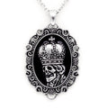 Gothic Skull Cameo Necklace Silver Crown Victorian Pendant