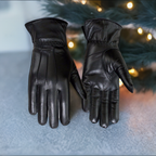 Ladies Warm Winter Dress And Work Gloves, Thermal Lining, Genuine Black Leather - SJB-DIAMOND ELITES