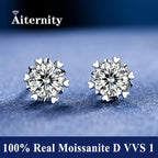 GRA Certified 100% Moissanite Earrings 925 Sterling Silver Studs For Women BandsCo Straps