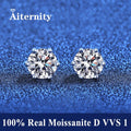 GRA Certified 100% Moissanite Earrings 925 Sterling Silver Studs For Women BandsCo Straps