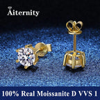 GRA Certified 100% Moissanite Earrings 925 Sterling Silver Studs For Women BandsCo Straps