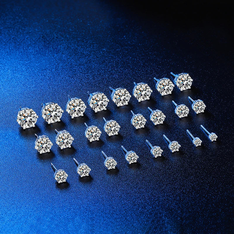 GRA Certified 100% Moissanite Earrings 925 Sterling Silver Studs For Women BandsCo Straps