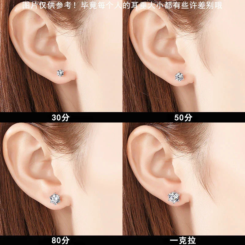 GRA Certified 100% Moissanite Earrings 925 Sterling Silver Studs For Women BandsCo Straps