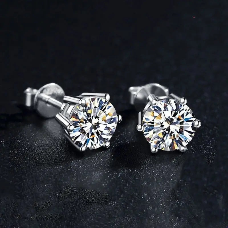 GRA Certified 100% Moissanite Earrings 925 Sterling Silver Studs For Women BandsCo Straps