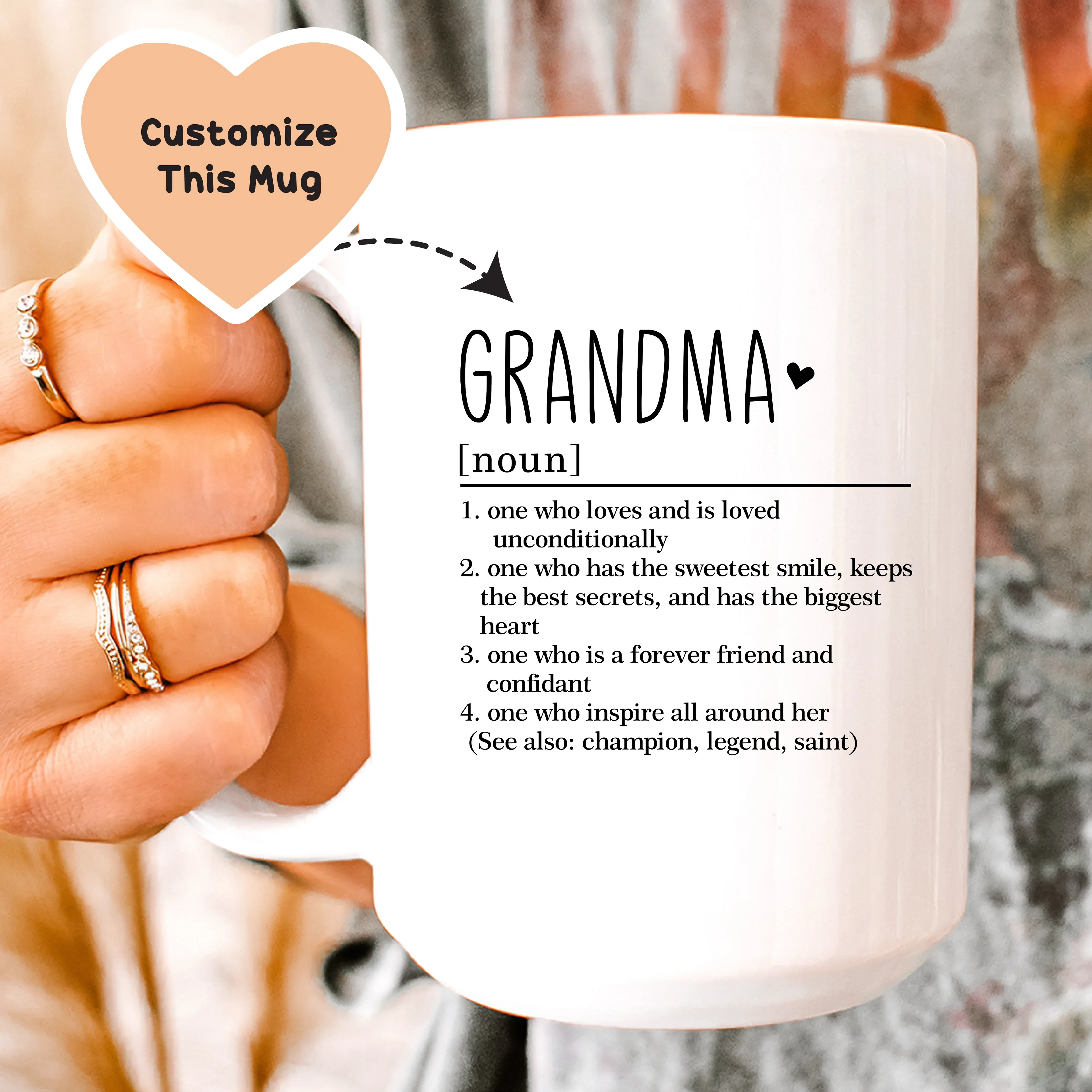 Grandma Custom Mug Peachy Sunday