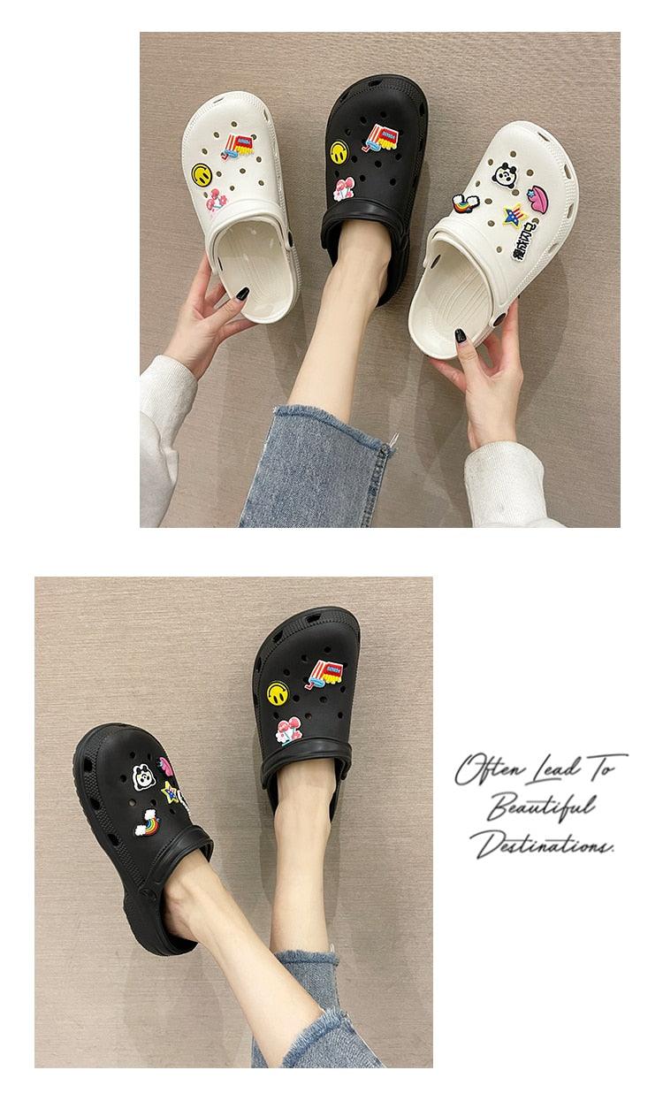 Gray Cute Summer Sandals Women Beach Sandals Non Slip Comfortable Lightweight Outdoor Sandals Woman Light Weight Quick Drying Slip-On Garden Clog Shoes Rubber Slipper Stevvex