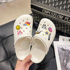 Gray Cute Summer Sandals Women Beach Sandals Non Slip Comfortable Lightweight Outdoor Sandals Woman Light Weight Quick Drying Slip-On Garden Clog Shoes Rubber Slipper Stevvex