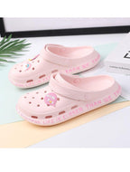Gray Cute Summer Sandals Women Beach Sandals Non Slip Comfortable Lightweight Outdoor Sandals Woman Light Weight Quick Drying Slip-On Garden Clog Shoes Rubber Slipper Stevvex