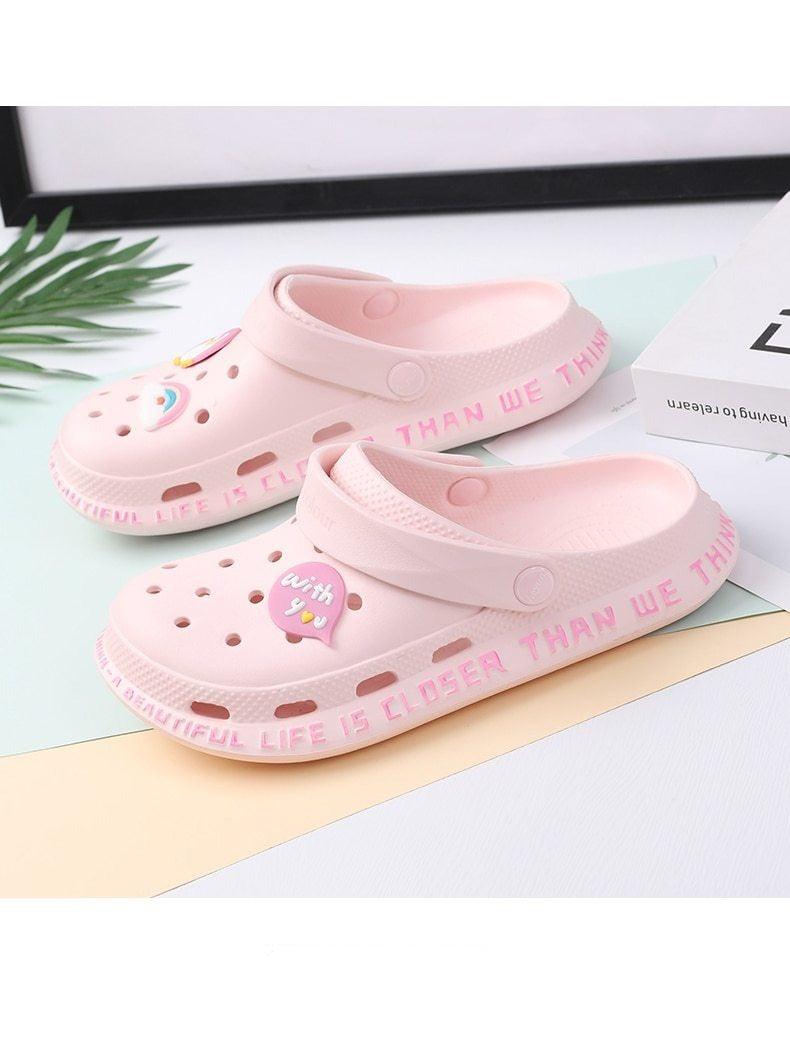 Gray Cute Summer Sandals Women Beach Sandals Non Slip Comfortable Lightweight Outdoor Sandals Woman Light Weight Quick Drying Slip-On Garden Clog Shoes Rubber Slipper Stevvex