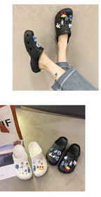 Gray Cute Summer Sandals Women Beach Sandals Non Slip Comfortable Lightweight Outdoor Sandals Woman Light Weight Quick Drying Slip-On Garden Clog Shoes Rubber Slipper Stevvex