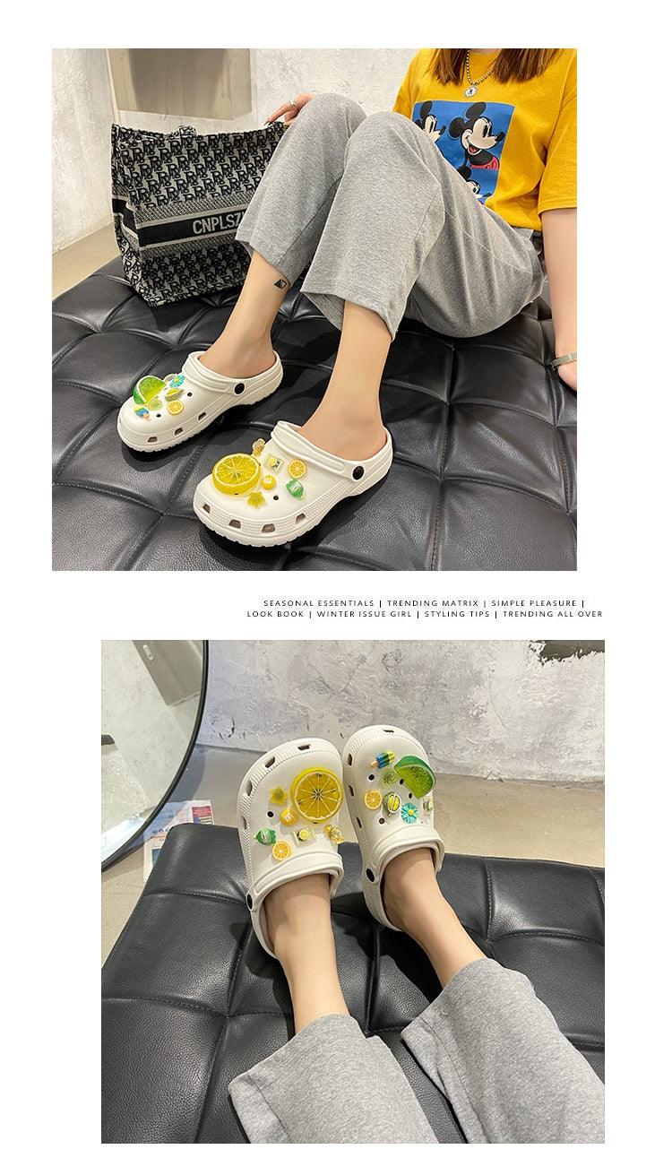 Gray Cute Summer Sandals Women Beach Sandals Non Slip Comfortable Lightweight Outdoor Sandals Woman Light Weight Quick Drying Slip-On Garden Clog Shoes Rubber Slipper Stevvex