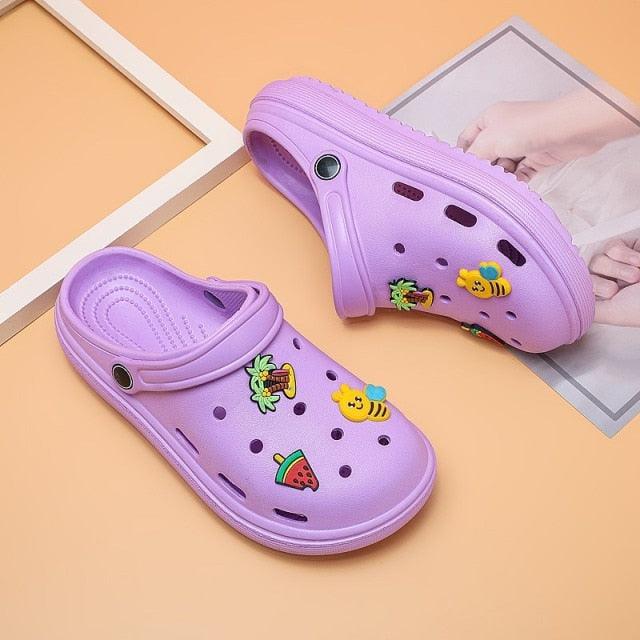Gray Cute Summer Sandals Women Beach Sandals Non Slip Comfortable Lightweight Outdoor Sandals Woman Light Weight Quick Drying Slip-On Garden Clog Shoes Rubber Slipper Stevvex