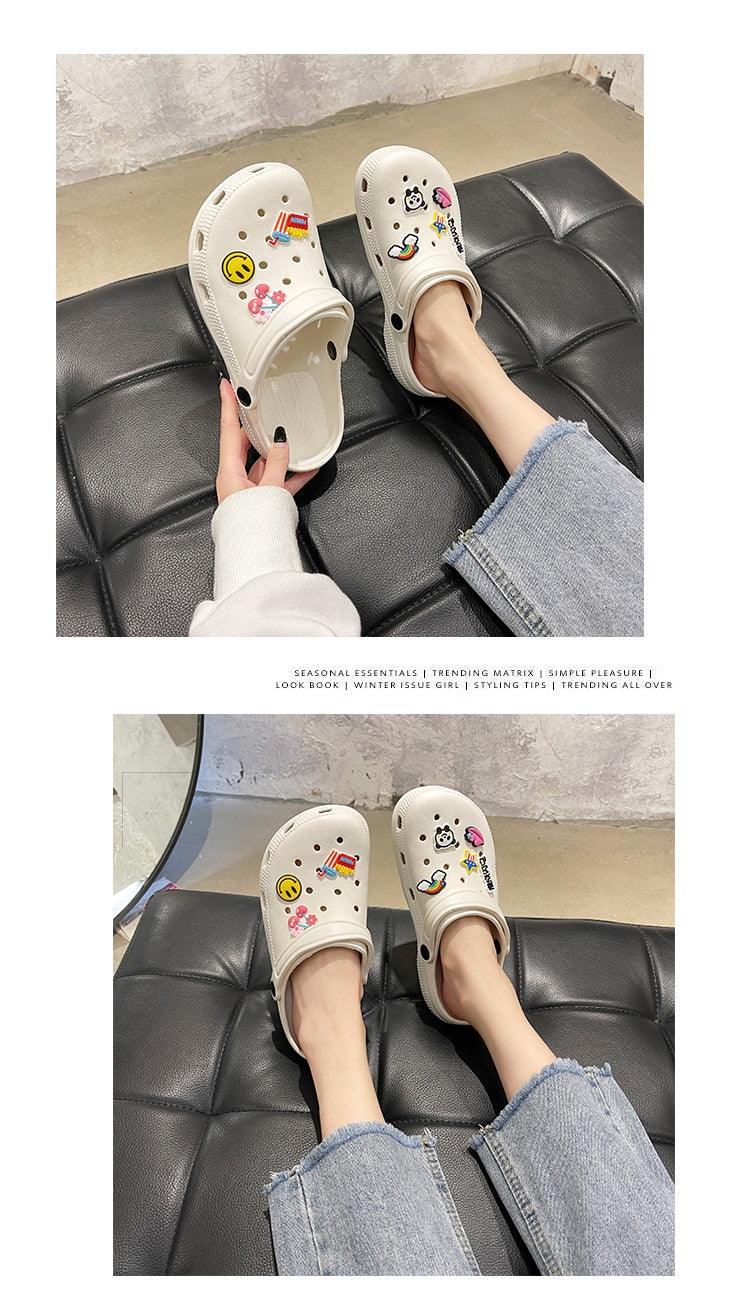 Gray Cute Summer Sandals Women Beach Sandals Non Slip Comfortable Lightweight Outdoor Sandals Woman Light Weight Quick Drying Slip-On Garden Clog Shoes Rubber Slipper Stevvex