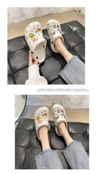 Gray Cute Summer Sandals Women Beach Sandals Non Slip Comfortable Lightweight Outdoor Sandals Woman Light Weight Quick Drying Slip-On Garden Clog Shoes Rubber Slipper Stevvex