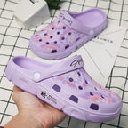 Gray Cute Summer Sandals Women Beach Sandals Non Slip Comfortable Lightweight Outdoor Sandals Woman Light Weight Quick Drying Slip-On Garden Clog Shoes Rubber Slipper Stevvex