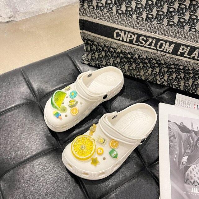 Gray Cute Summer Sandals Women Beach Sandals Non Slip Comfortable Lightweight Outdoor Sandals Woman Light Weight Quick Drying Slip-On Garden Clog Shoes Rubber Slipper Stevvex