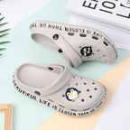 Gray Cute Summer Sandals Women Beach Sandals Non Slip Comfortable Lightweight Outdoor Sandals Woman Light Weight Quick Drying Slip-On Garden Clog Shoes Rubber Slipper Stevvex