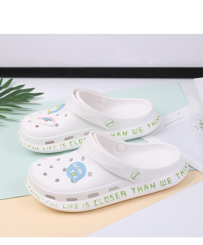 Gray Cute Summer Sandals Women Beach Sandals Non Slip Comfortable Lightweight Outdoor Sandals Woman Light Weight Quick Drying Slip-On Garden Clog Shoes Rubber Slipper Stevvex