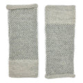Gray Interwoven Alpaca Fingerless Gloves Long Wrist Warmers With Thumb Slit BandsCo Straps