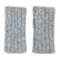 Gray Ribbed Alpaca Fingerless Gloves Warm Wrist-Length With Thumb Slit BandsCo Straps