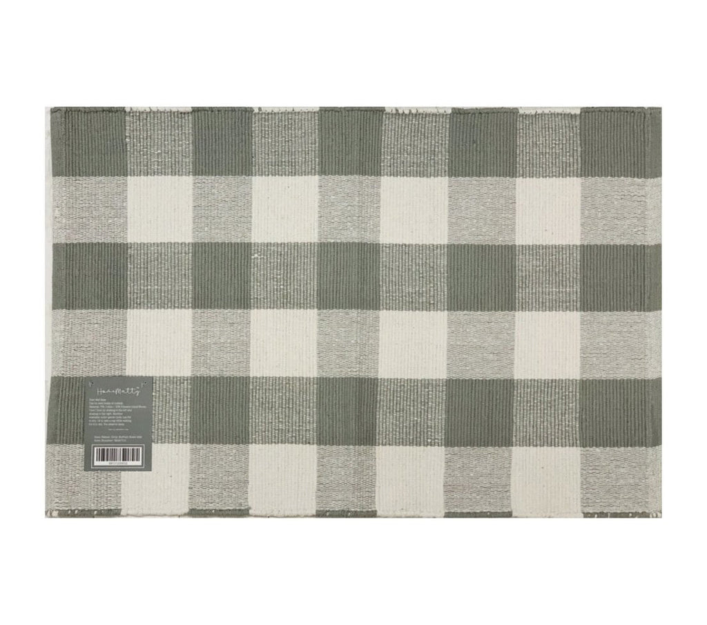 Gray Buffalo Check Doormat Base Mat Layering Backing For Welcome Mats Gingham Entryway Rug BandsCo Straps