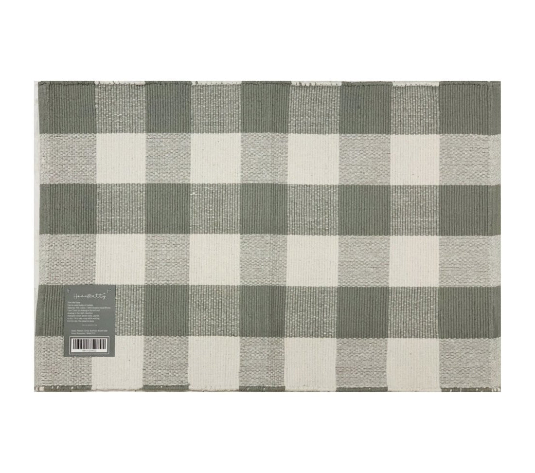 Gray Buffalo Check Doormat Base Mat Layering Backing For Welcome Mats Gingham Entryway Rug BandsCo Straps