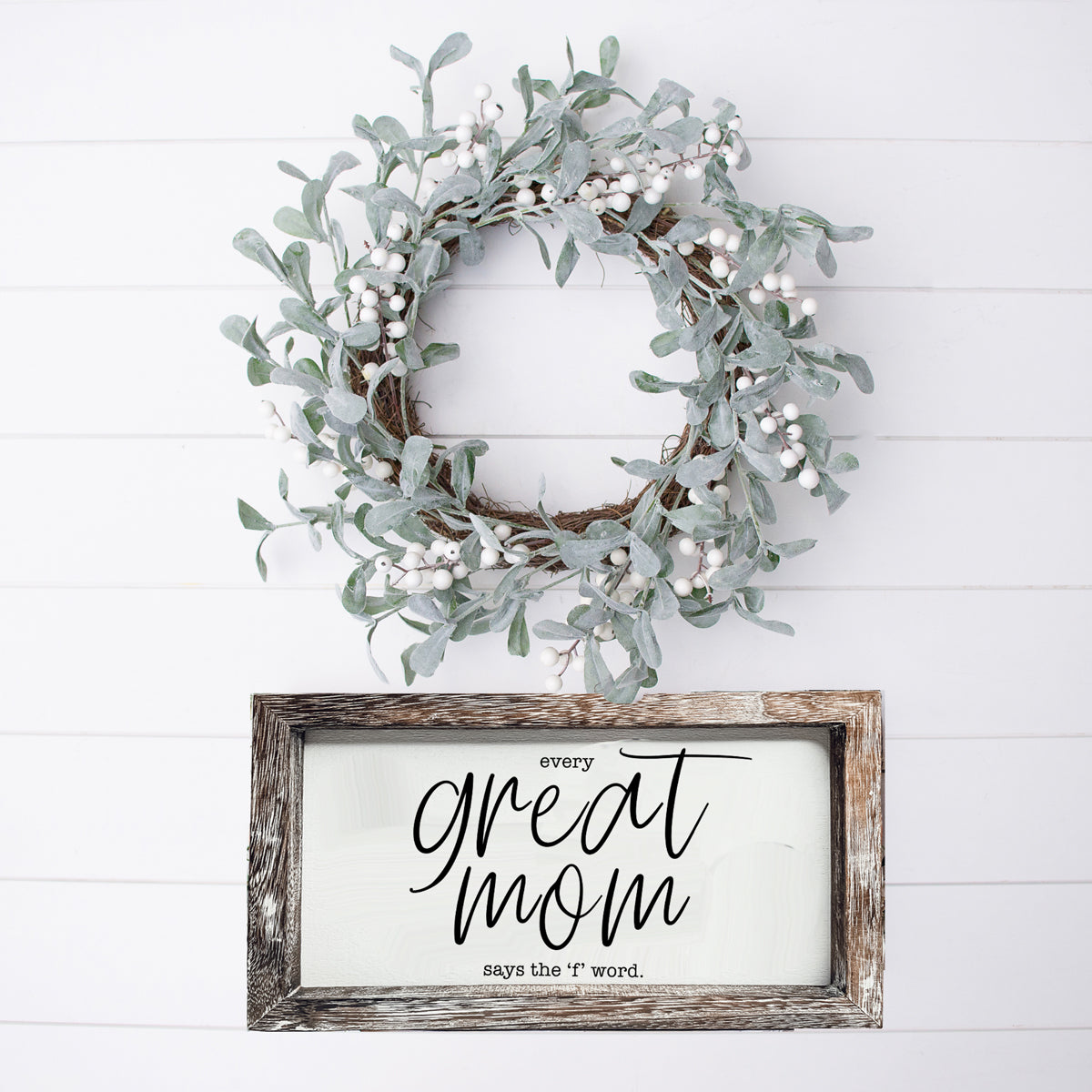 Funny Mom Sign Every Great Mom Says The F Word Wood Desk Or Wall Decor BandsCo Straps