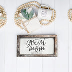 Funny Mom Sign Every Great Mom Says The F Word Wood Desk Or Wall Decor BandsCo Straps