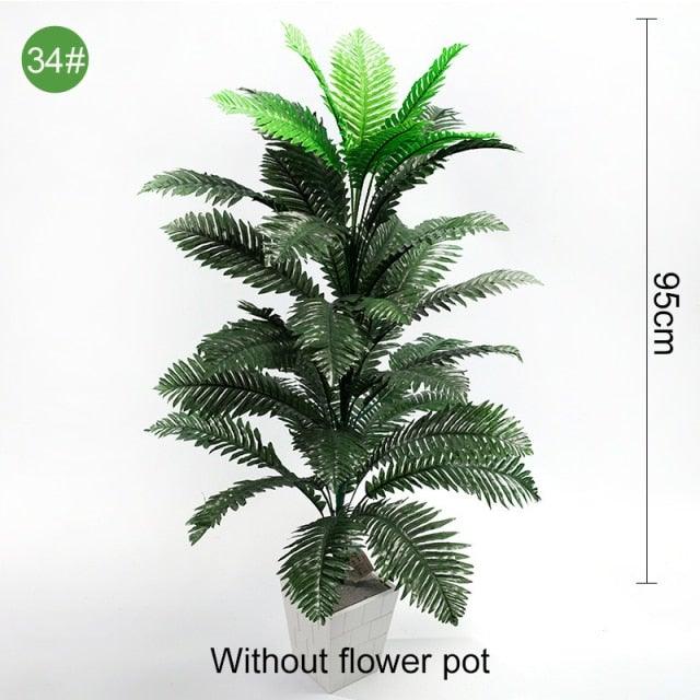 Green Artificial Palm Leaves Plastic Tropical Tree Fake  Indoor Outdoor Garden Home Outdoor Decorations Stevvex