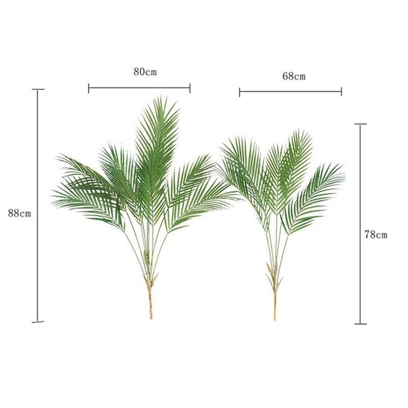 Green Artificial Palm Leaves Plastic Tropical Tree Fake  Indoor Outdoor Garden Home Outdoor Decorations Stevvex
